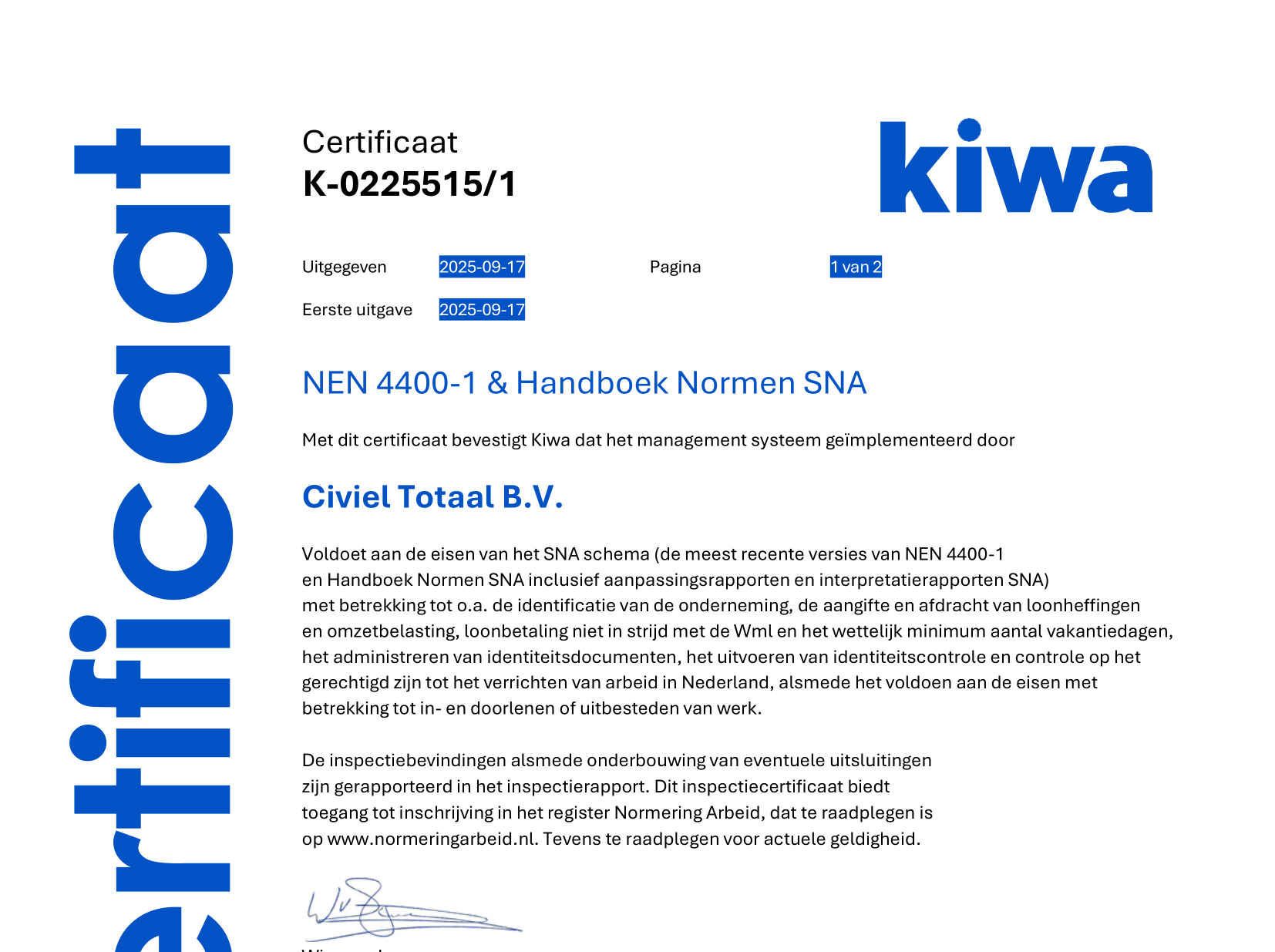 SNA-gecertificeerd!